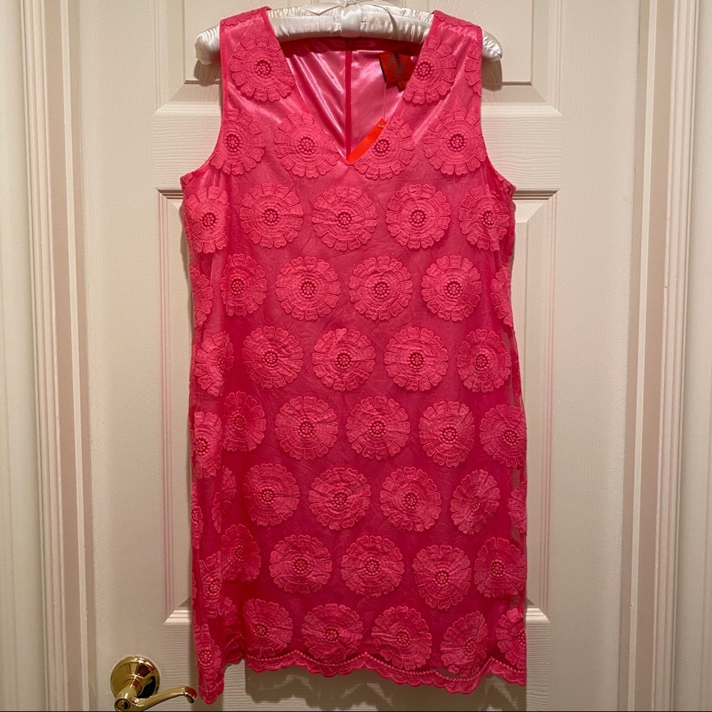Tracy Negoshian NWT Bright Pink Sheath Dress MED